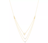 Diamonique Goldclad Sterling Silver Three Row Layered Necklace